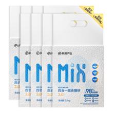 京东PLUS：网易严选 四合一豆腐膨润土植物混合猫砂强结团不沾底除臭2.5kg*12包