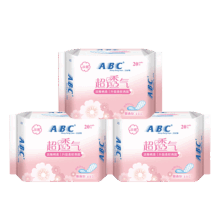 ABC卫生巾日夜用棉柔透气干爽姨妈巾组合 护垫163mm60片