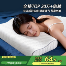 京东京造 Z Wave科技波浪枕 航天慢回弹抗菌颈椎记忆枕 30*50cm