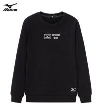美津浓 MIZUNO 卫衣男 情侣春秋休闲长袖T恤 纯色圆领宽松户外上衣