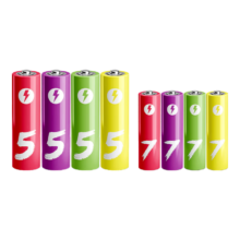 小米同款 彩虹碳性电池 5号4粒+7号4粒 颜色随机