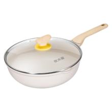 京东PLUS：炊大皇 炒锅 麦饭石色不粘锅 28cm 电磁炉通用