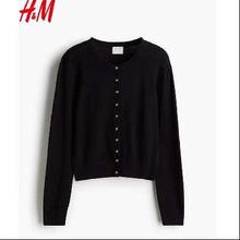 H&M 女装毛针织衫 春季开衫空调衫 薄款针织外套