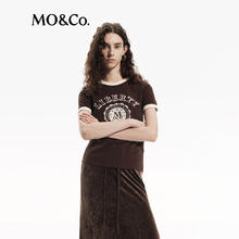 MO&Co. 短袖T恤 圆领斑驳印花微弹正肩