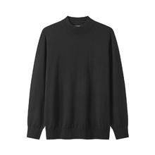 gxgjeans 25年冬新品 美式基础含羊毛半高领毛衣针织衫 黑色