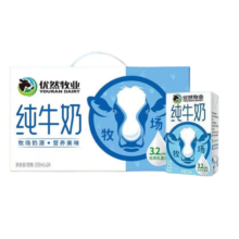 12电：优然牧业 3.2g优质乳蛋白 纯牛奶 250ml 24盒