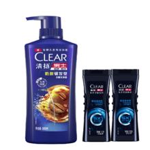 闭眼买：清扬 男士防脱去屑洗发水 500g 固发养发增发密发 试用装100gx2 香型随机