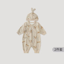 巴厘小猪 婴儿纯棉绑带连体衣