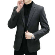 罗蒙 ROMON 男士毛呢西装外套 灰色 L 商务休闲春秋季
