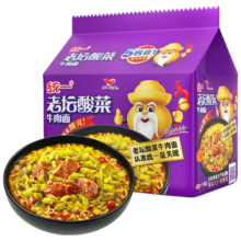 President/统一 老坛酸菜牛肉面 方便面 袋装 *5袋*拍3件