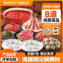 海底捞 纯肉火锅套餐虾滑原切牛肉片涮火锅荤菜家庭聚会餐火锅丸