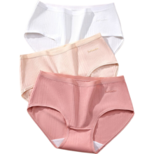 猫人 MiiOW 女士纯棉聚乳酸内裤 A类棉裆抑菌 3条 M 80-100斤