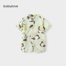 淘金币可用：Babylove 夏薄款短爬可爱睡衣宝宝哈衣