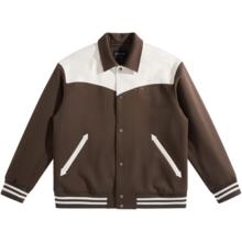 太平鸟 男装拼色夹克男休闲宽松翻领外套潮B1BCD3304 黄色1（阔型）