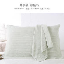 限移动端：金号 GA2879T-2 纯棉多层纱布枕巾 2条装 绿+绿