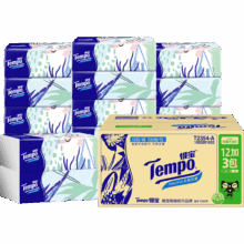 Tempo 得宝 马卡龙无香抽纸 4层 100抽 15包