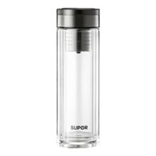 苏泊尔 玻璃杯茶水分离泡茶杯 400ml 礼盒装 茶水分离 抗菌茶滤 杯刷礼袋