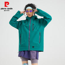 皮尔·卡丹 男女款防风防水户外冲锋衣夹克外套 春款 仙踪绿 【单冲】 L