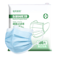 一次性医用口罩 三层防护 阻菌率＞95% 100只