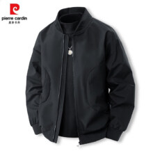 皮尔卡丹夹克男2025春季外套男士棒球服飞行员休闲上衣男装上衣 黑色 L
