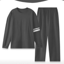 洁丽雅  高端长袖长裤套装纯色家居服男款