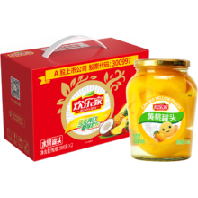 再降价：欢乐家 糖水黄桃罐头 900g*2瓶 礼盒装 休闲零食