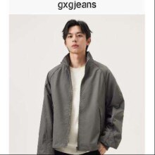 gxgjeans男装 多色拼接宽松立领通勤行政夹克外套