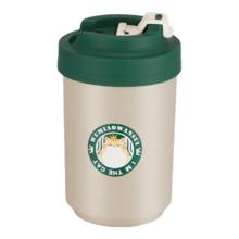 吾猫万岁 收米咖啡杯 304不锈钢PP内胆 380ML 专版彩盒