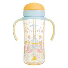 贝亲 自然成长翻盖直饮吸管奶瓶330ml 马戏团 18月+ AA279