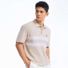 Abercrombie & Fitch 经典小麋鹿 美式休闲通勤短袖条纹Polo衫KI124-5299