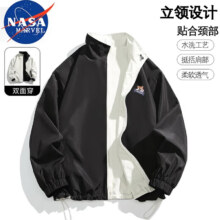NASA MARVEL夹克男外套 春秋季立领双面穿宽松休闲上衣 黑色 红色 2色可选 S-2XL