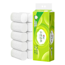 心相印 云感柔肤无芯卷纸 四层加厚立体压花 实心卫生纸 1提10卷