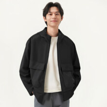 20点:gxgjeans 男装工装风连帽夹克外套 黑色 M (170)