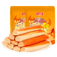力诚 加钙蟹柳香辣味 500g 袋装 即食蟹肉棒 海味海鲜
