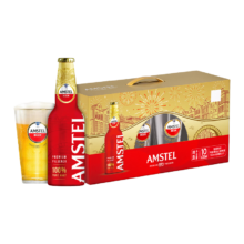 红爵铝瓶啤酒330ml*10瓶（内含玻璃杯*2个）整箱带提手礼盒