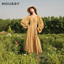 MOUSSY 南法度假风碎花浪漫优雅连衣裙028HSZ30-1701 070米色 S 00001/S