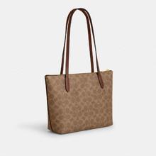 88VIP会员：COACH 【质感厚实不塌底】Fiona系列经典印花拉链单肩托特包可容纳平板书本雨伞CBT18