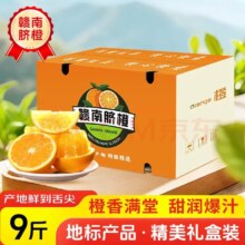 天乐优选 江西赣南脐橙 新鲜橙子 整箱10斤 单果100克 净重9斤
