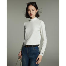 初语 德绒保暖内搭T恤女长袖半高领修身打底衫 （多色可选）