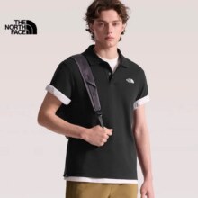 The North Face北面短袖Polo男户外透气运动休闲8FZV 黑色