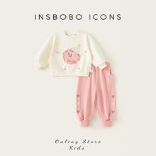 insbobo 女童春装2026新款洋气女宝套装儿童卫衣两件套宝宝童装潮