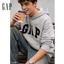 GAP 男女装春季款贴布绣logo连帽衫卫衣 灰色 868453 M 美码L 亚洲码180/96A