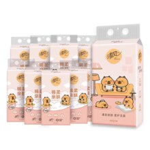 100%原生木浆！清风 卡皮巴拉小黄豚IP款 绵柔亲肤挂抽 4层250抽10提