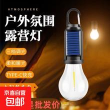 太阳能露营灯 LED钨丝帐篷灯 89000K顶配闪充款 长续航应急照明灯