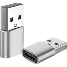 京东物流 USB转Type-C转接头 PD14快充数据线 银色 USB2.0转Type-C
