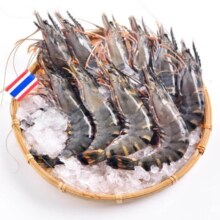京东超市 海外直采泰国活冻黑虎虾400g (40-50规格)中号 16-20只/盒 海鲜*3件