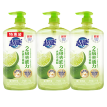 PLUS会员:超能 离子去油洗洁精1kg*3瓶