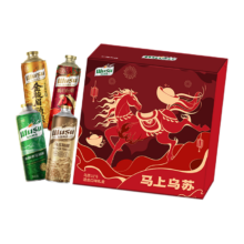 首购 plus会员: 乌苏啤酒 精酿小麦啤酒 1L*6混合礼盒装