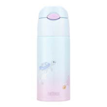 膳魔师 THERMOS 保温杯儿童吸管杯 TCMI 海洋2代 316L不锈钢 400ml 赠杯套