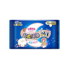 京东PLUS：七度空间 100%纯棉卫生巾亲肤超薄透气超长夜用420mm16片